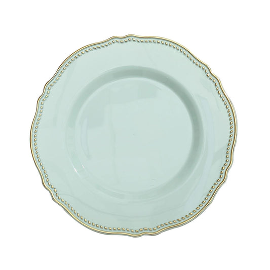 Soft Scalloped Rim with Gold Beads Plates | Value Packs