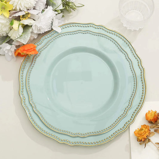 Soft Scalloped Rim with Gold Beads Plates | Value Packs