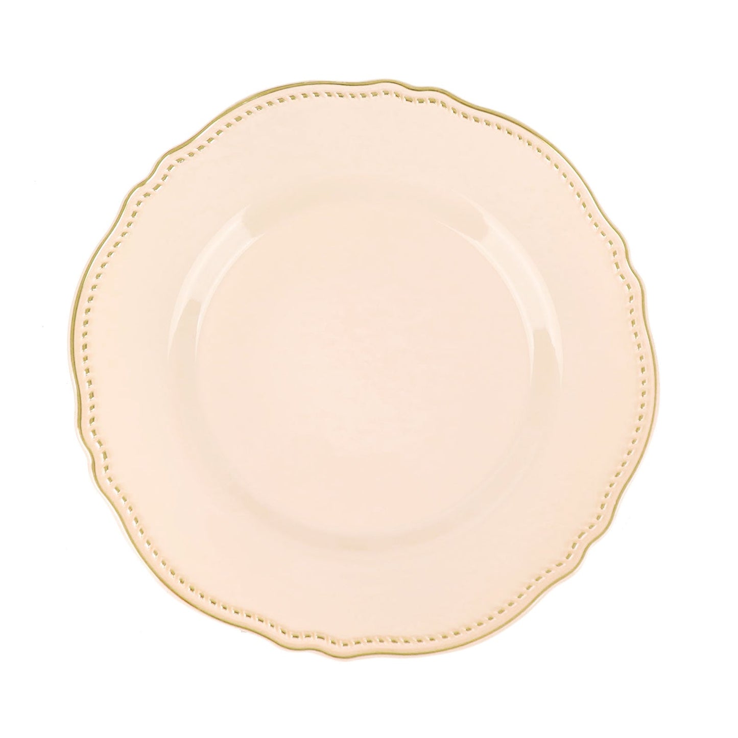 Soft Scalloped Rim with Gold Beads Plates | Value Packs