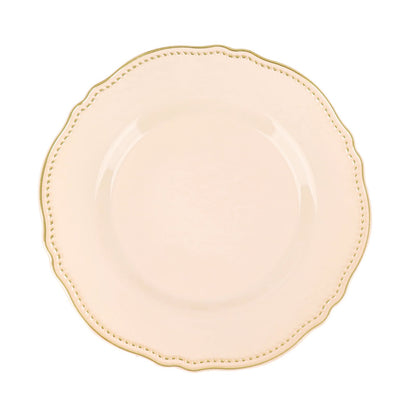 Soft Scalloped Rim with Gold Beads Plates | Value Packs