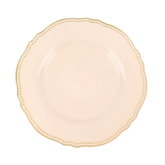 Soft Scalloped Rim with Gold Beads Plates | Value Packs