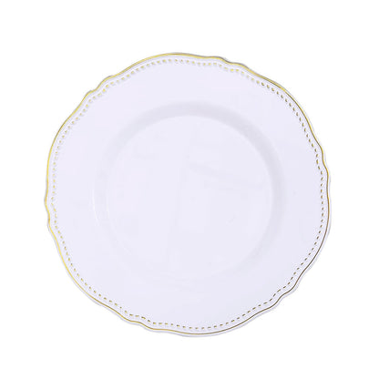 Soft Scalloped Rim with Gold Beads Plates | Value Packs