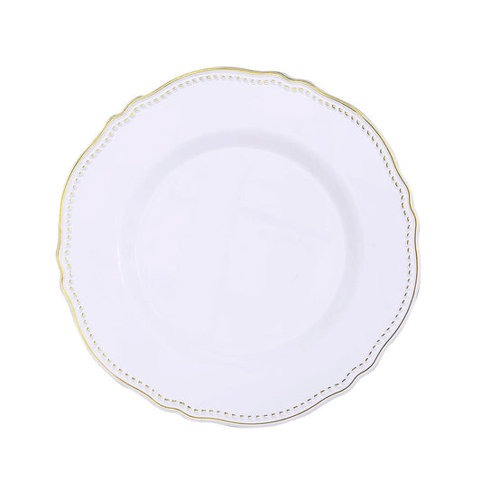 Soft Scalloped Rim with Gold Beads Plates | Value Packs