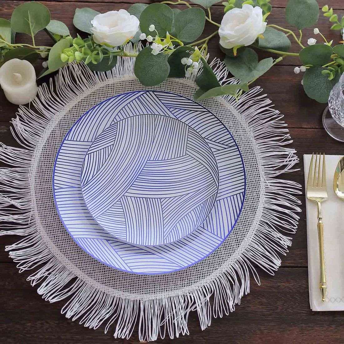 Wave Stroke Gold Rimmed Plates | Value Packs