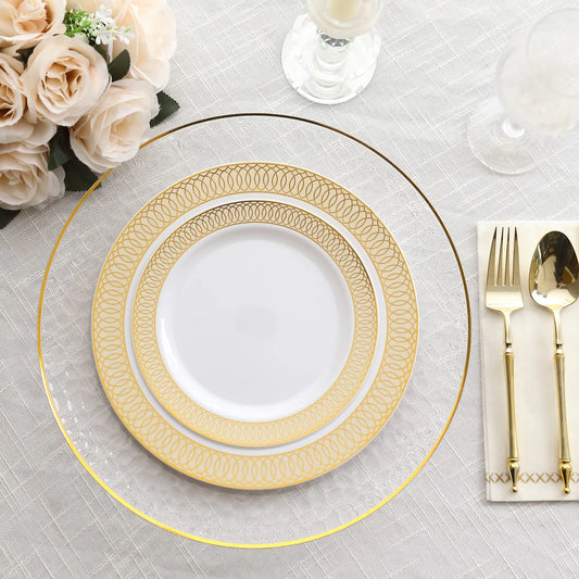 Gold Spiral Rim Plates | Value Packs