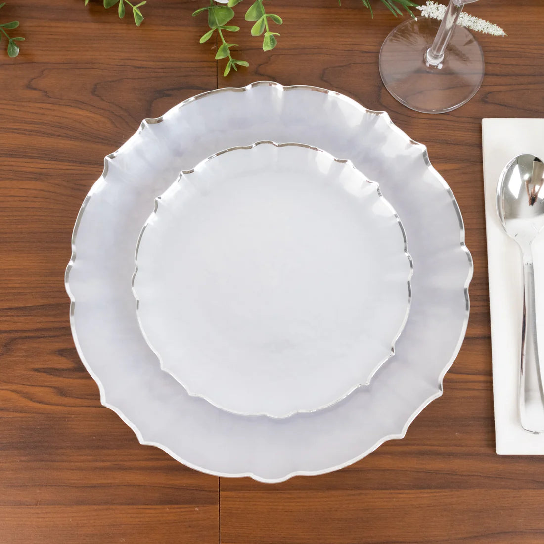 Pearl Sunflower with Scalloped Rim Plates | Value Packs