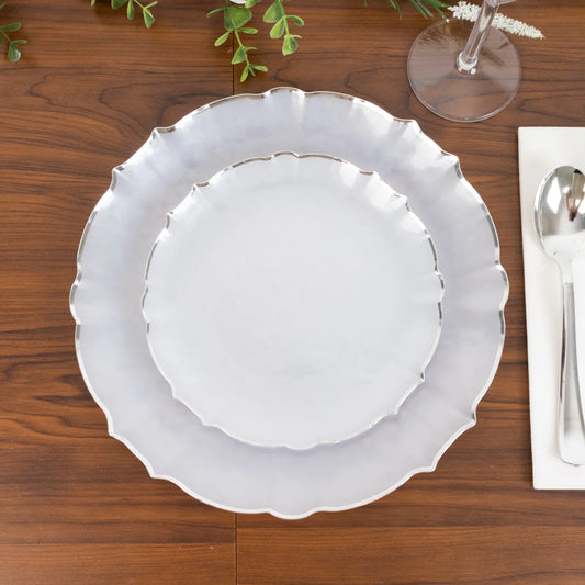 Pearl Sunflower with Scalloped Rim Plates | Value Packs