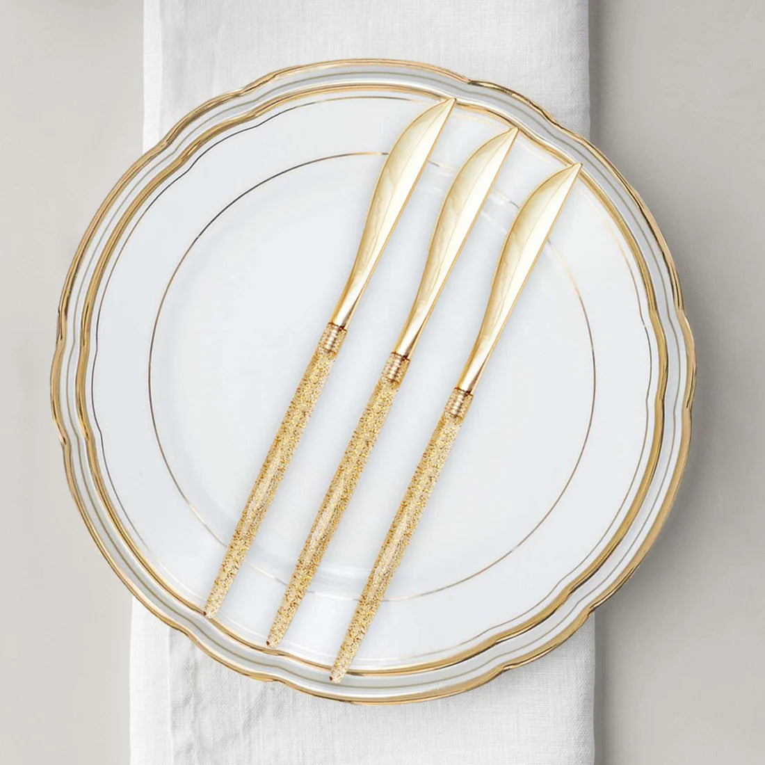 24 Pc Gold Glittered Cutlery