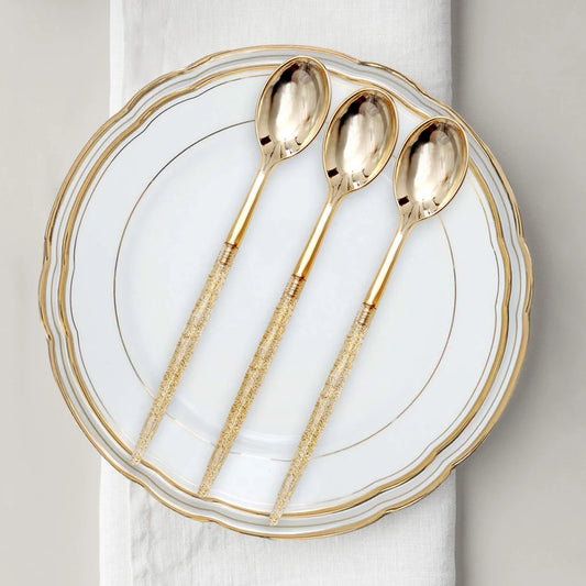 24 Pc Gold Glittered Cutlery