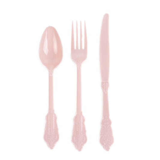 72 Pc Clear Baroque Cutlery Set Heavy Duty