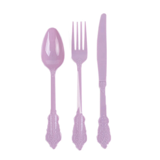 72 Pc Clear Baroque Cutlery Set Heavy Duty