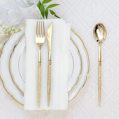 24 Pc Gold Glittered Cutlery