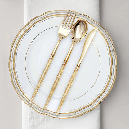 24 Pc Gold Glittered Cutlery