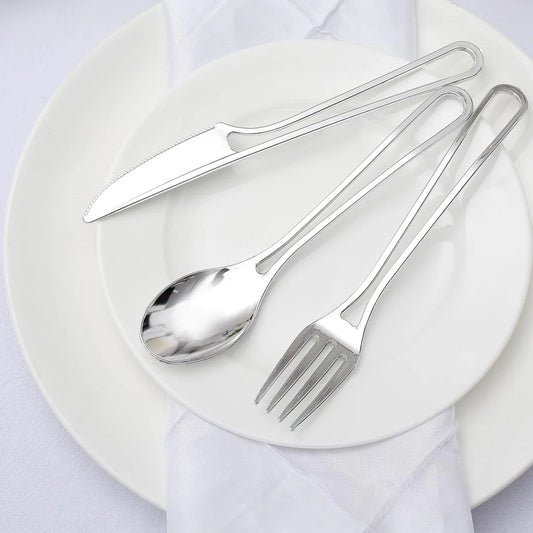 24 Pc Silver Hollow Handle Cutlery