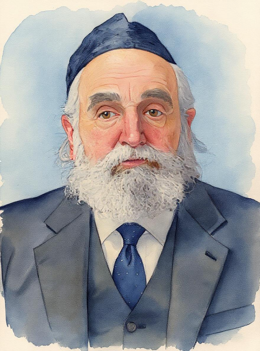 R' Moshe Feinstein Soft Watercolor by Hirsch